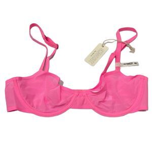 NWT Aerie Smoothez Mesh Unlined Pink Bra Size 32B